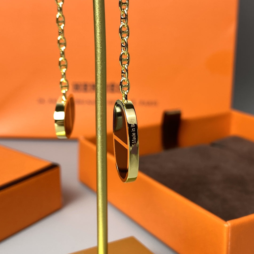 [Avelora Jewelry ]CHAINE VERSO BLACK CERAMIC EARRINGS
