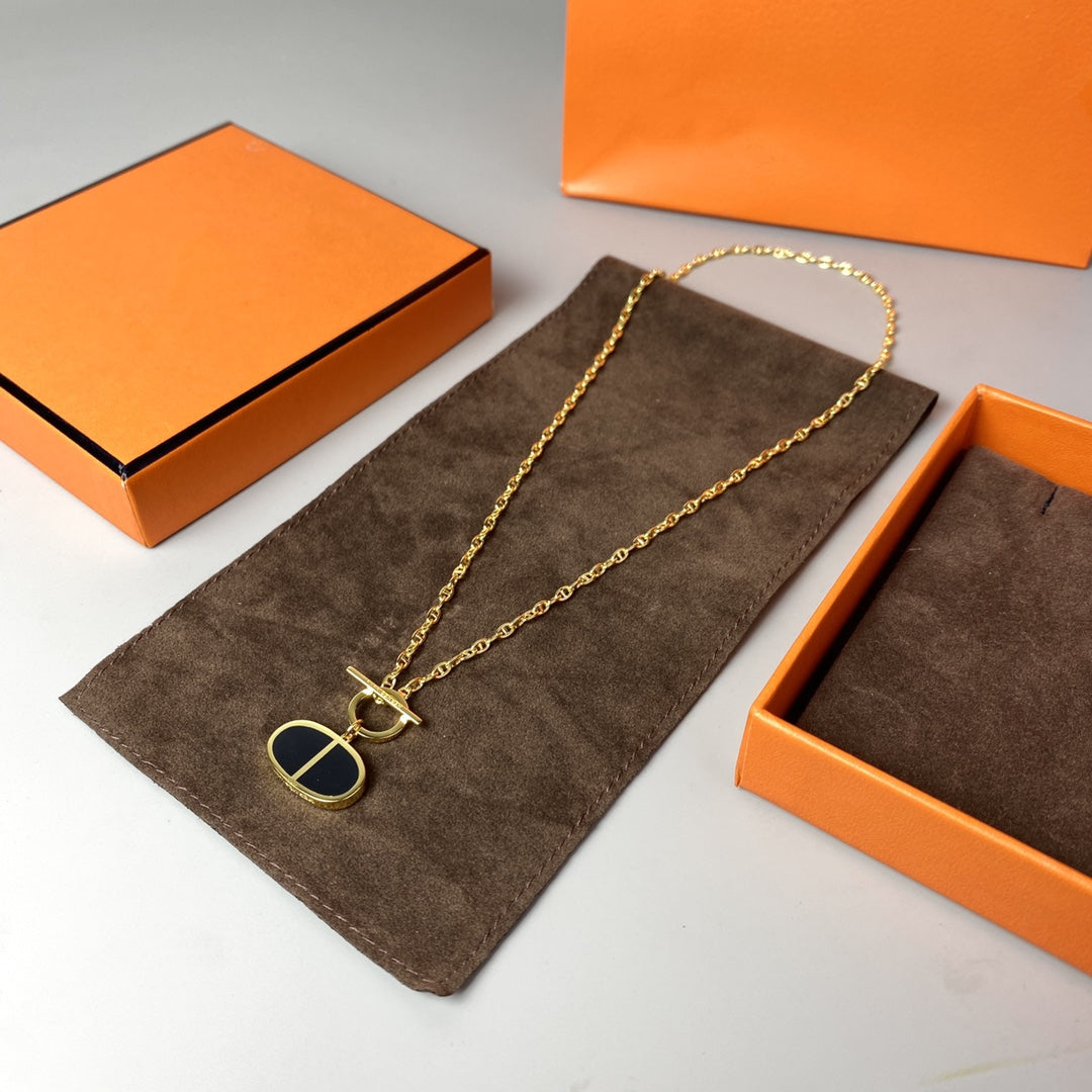 [Avelora]CHAINE VERSO BLACK CERAMIC NECKLACE