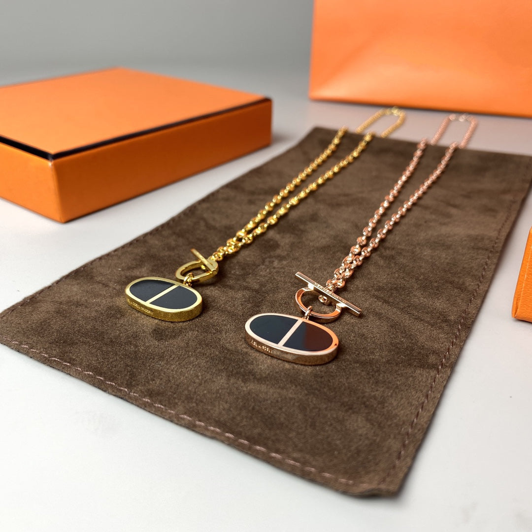 [Avelora Jewelry ]CHAINE VERSO BLACK CERAMIC NECKLACE