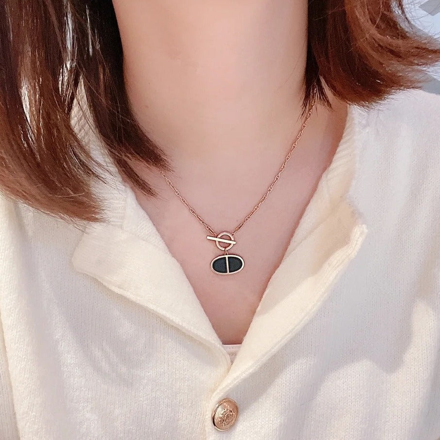 [Avelora Jewelry ]CHAINE VERSO BLACK CERAMIC NECKLACE