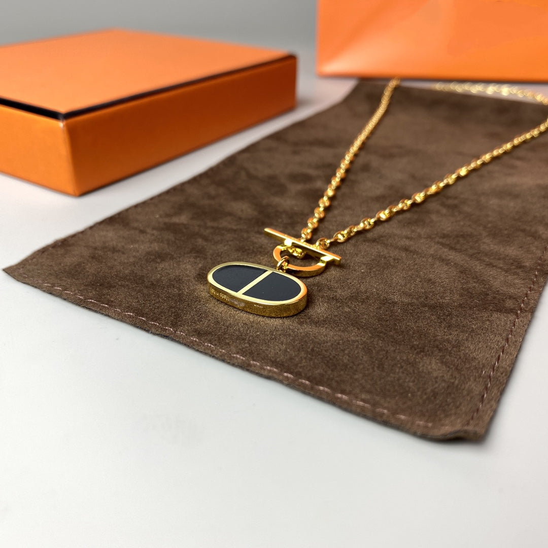 [Avelora Jewelry ]CHAINE VERSO BLACK CERAMIC NECKLACE
