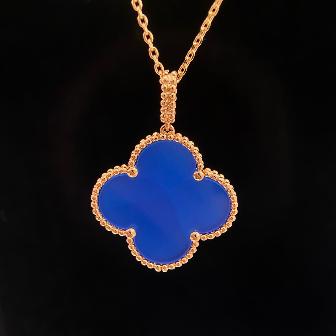 [Avelora Jewelry ]CLOVER 25MM NECKLACE TURQUOISE ROSE GOLD