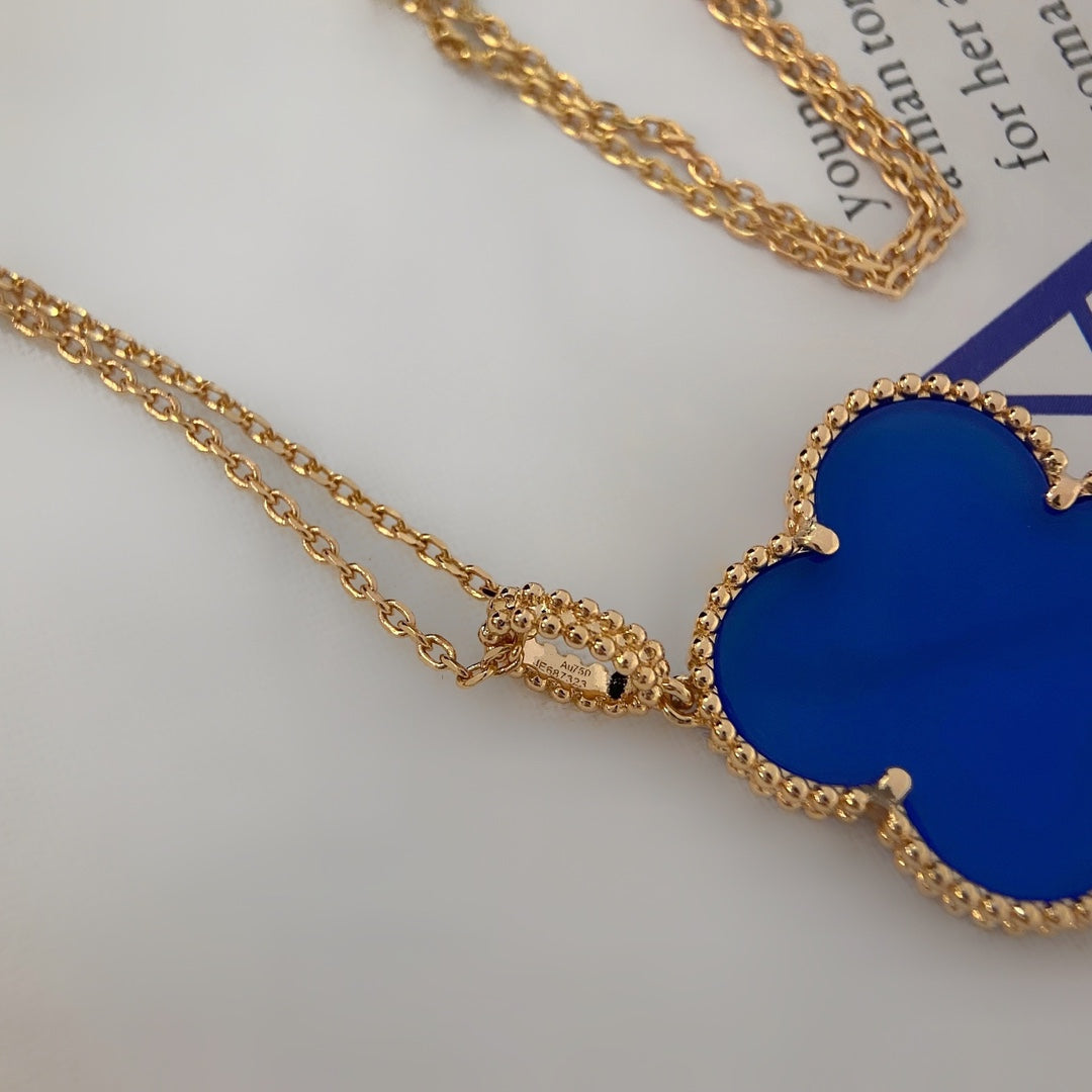 [Avelora Jewelry ]CLOVER 25MM NECKLACE TURQUOISE ROSE GOLD
