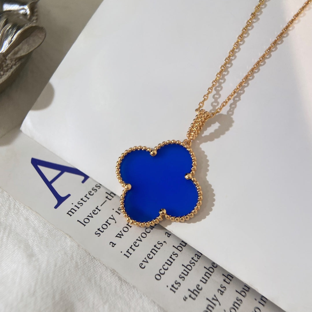 [Avelora Jewelry ]CLOVER 25MM NECKLACE TURQUOISE ROSE GOLD
