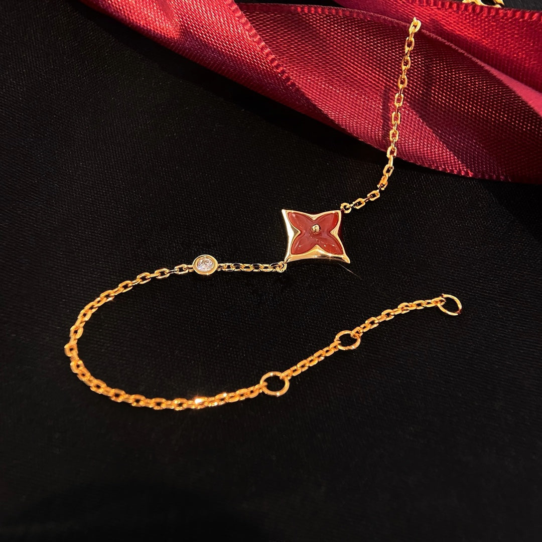 [Avelora Jewelry ]COLOR STAR CARNELIAN PINK GOLD DIAMOND BRACELET
