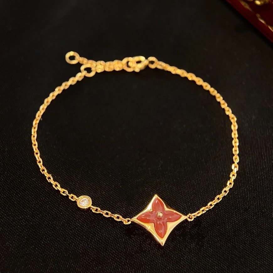 [Avelora]COLOR STAR CARNELIAN ROSE GOLD DIAMOND BRACELET