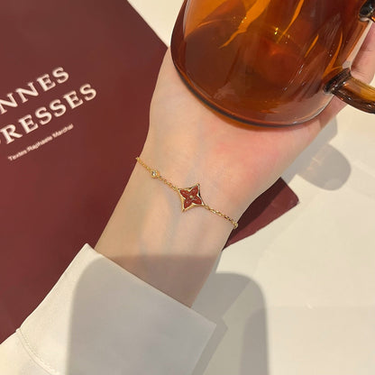 [Avelora]COLOR STAR CARNELIAN ROSE GOLD DIAMOND BRACELET