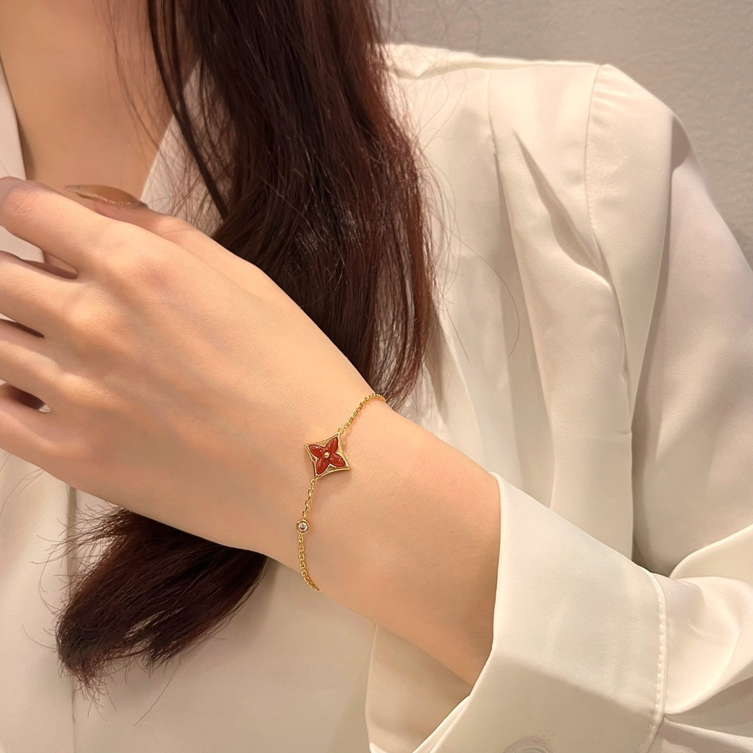 [Avelora]COLOR STAR CARNELIAN ROSE GOLD DIAMOND BRACELET
