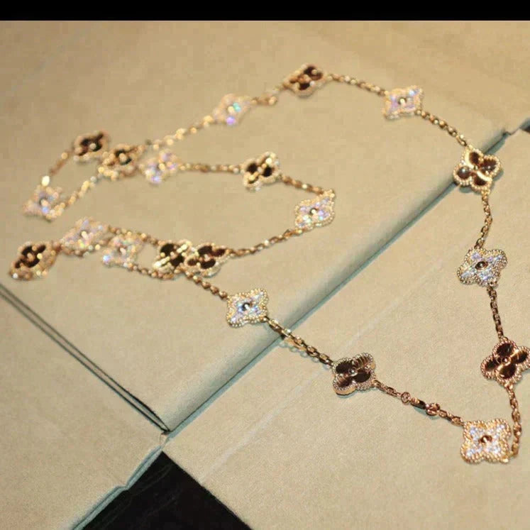[Avelora Jewelry ]CLOVER 20 MOTIFS LASER DIAMOND NECKLACE