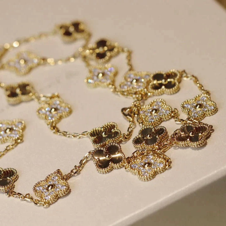 [Avelora Jewelry ]CLOVER 20 MOTIFS LASER DIAMOND NECKLACE