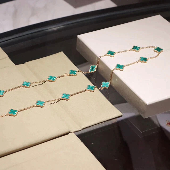 [Avelora Jewelry ]CLOVER 20 MOTIFS MALACHITE GOLD