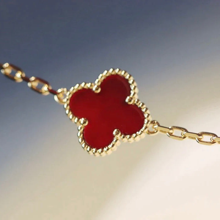 [Avelora Jewelry ]CLOVER 20 MOTIFS CARNELIAN NECKLACE
