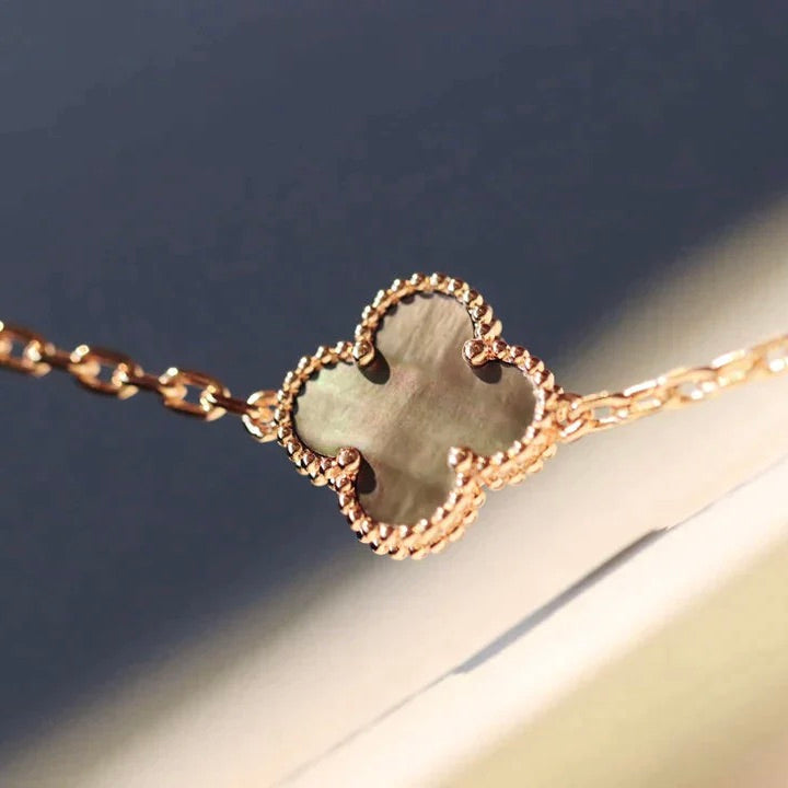 [Avelora Jewelry ]CLOVER 20 MOTIFS DARK MOP DIAMOND  NECKLACE