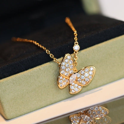[Avelora]BUTTERFLY DIAMOND CHARM NECKLACE