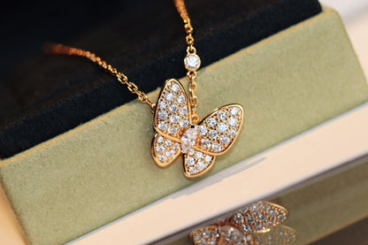 [Avelora]BUTTERFLY DIAMOND CHARM NECKLACE