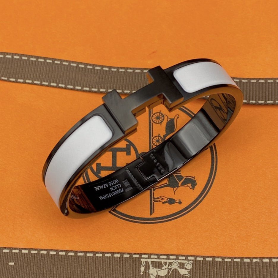 [Avelora Jewelry ]H BRACELET 12MM BLACK WHITE CERAMIC