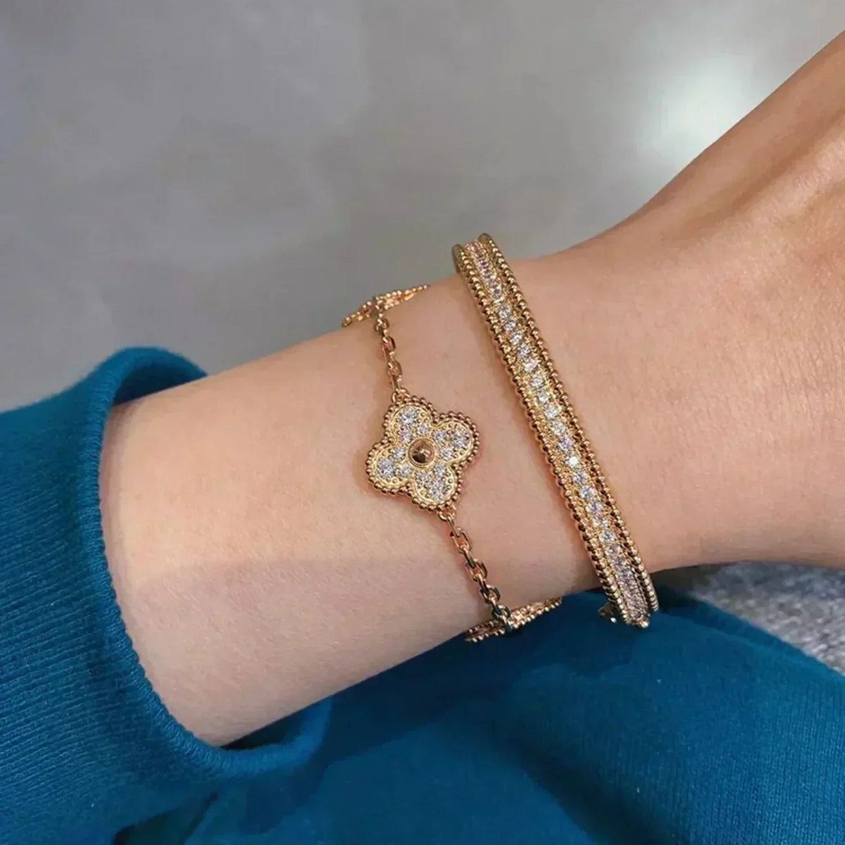 [Avelora Jewelry ] CLOVER 5 MOTIF FULL DIAMOND BRACELET COLLECTION