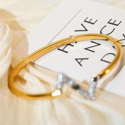 [Avelora]VOLTE UPSITE DOWN GOLD DIAMOND BRACELET