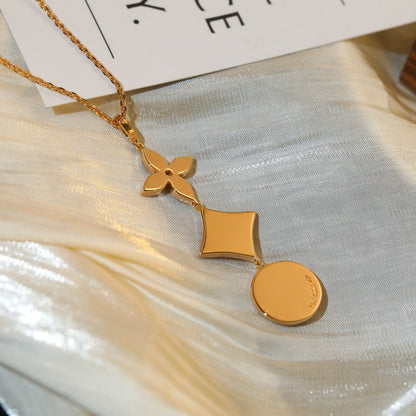 [Avelora]STAR AND SUN DIAMOND ROSE GOLD NECKLACE