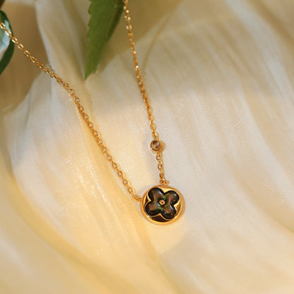 [Avelora]SUN PEDANT ROSE GOLD 1 DIAMOND NECKLACE