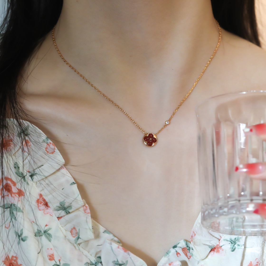 [Avelora]SUN PEDANT ROSE GOLD 1 DIAMOND NECKLACE