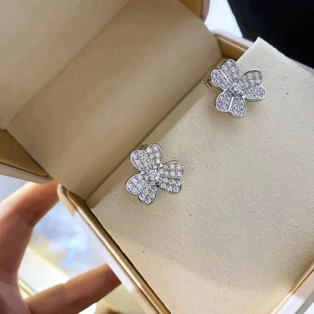 [Avelora Jewelry ]CLOVER COMOS DIAMOND EARRINGS SILVER