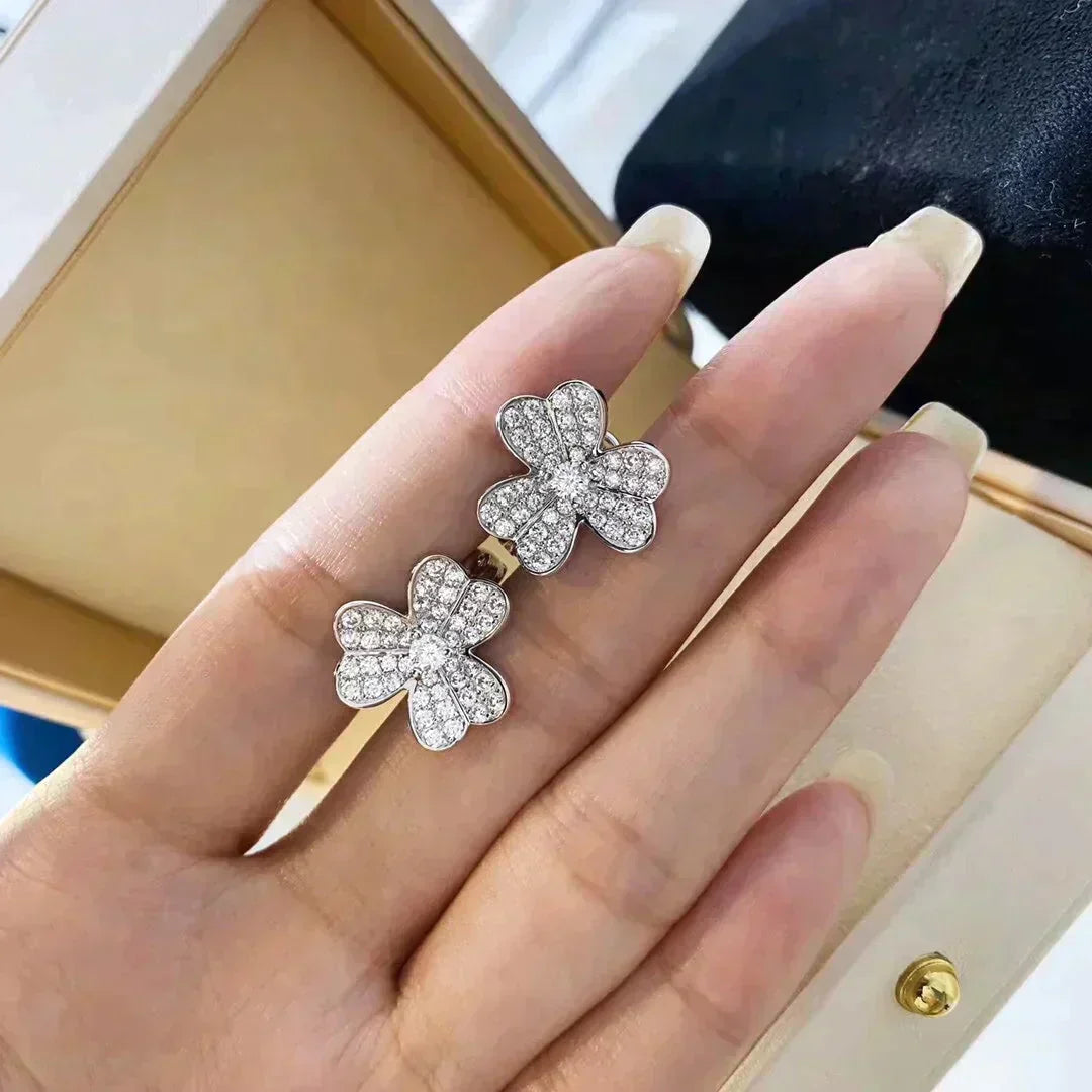 [Avelora Jewelry ]CLOVER COMOS DIAMOND EARRINGS SILVER