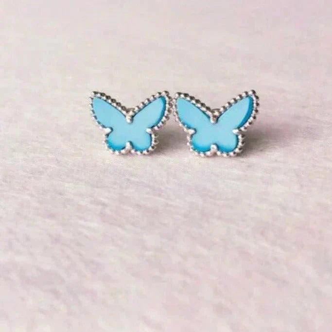 [Avelora Jewelry ]BUTTERFLY TURQUOISE EARRINGS SILVER