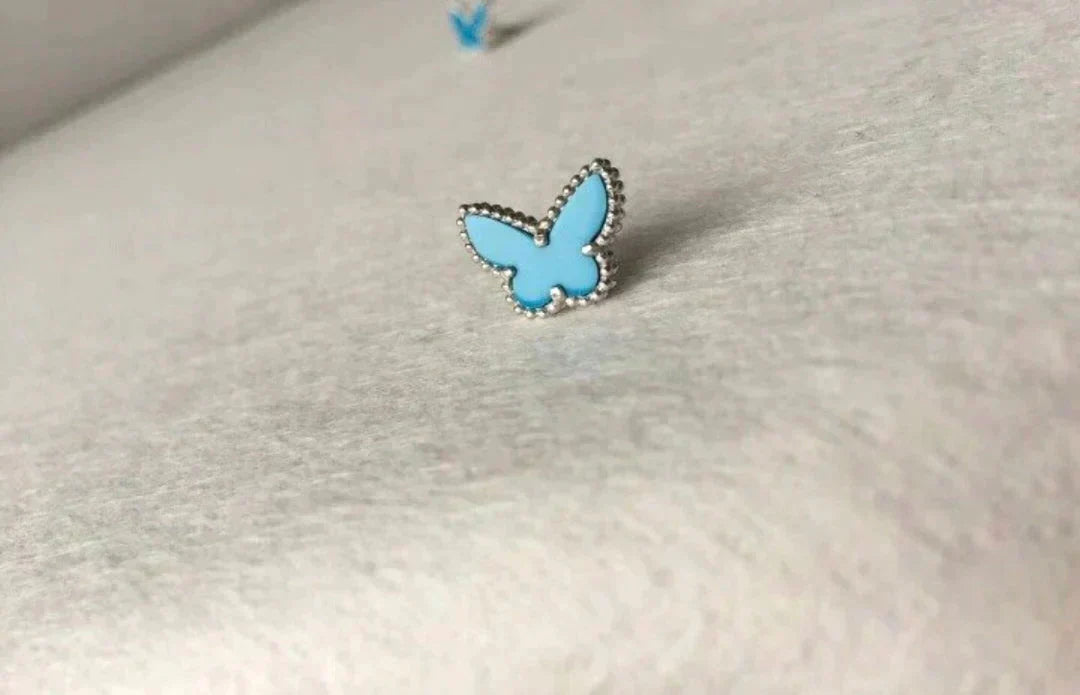 [Avelora Jewelry ]BUTTERFLY TURQUOISE EARRINGS SILVER
