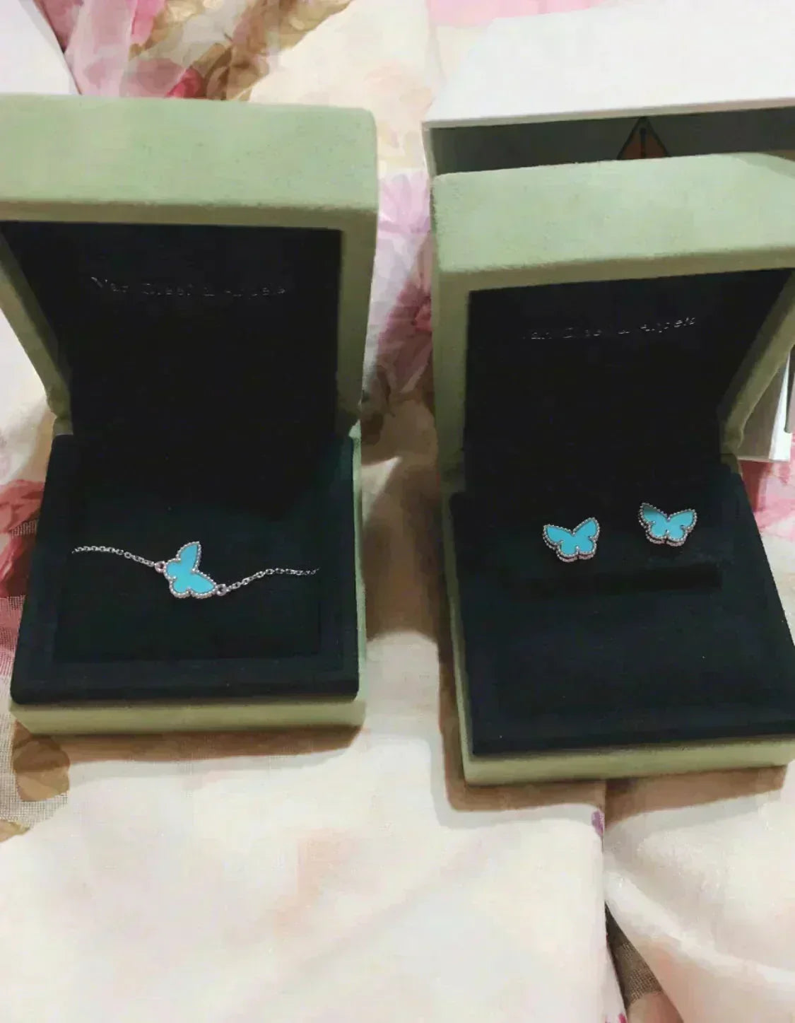[Avelora Jewelry ]BUTTERFLY TURQUOISE EARRINGS SILVER