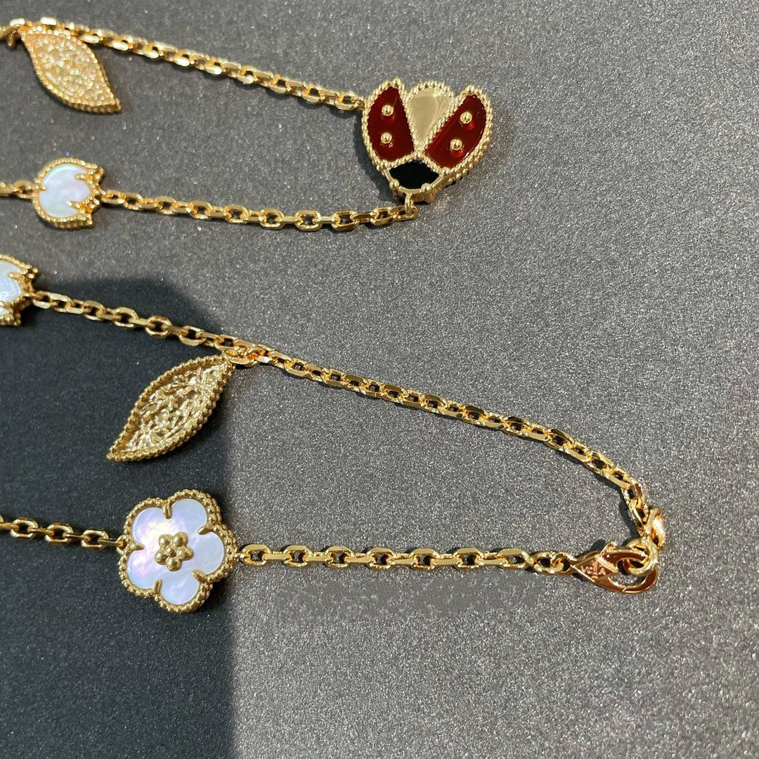 [Avelora Jewelry ]LUCKY SPRING 15 MOTIFS GOLD NECKLACE