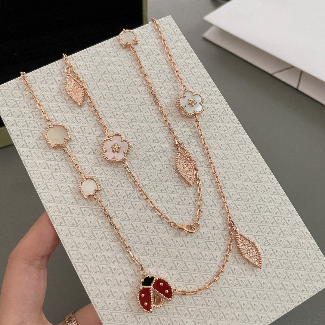 [Avelora Jewelry ]LUCKY SPRING 15 MOTIFS ROSE GOLD NECKLACE