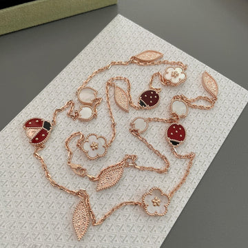 [Avelora Jewelry ]LUCKY SPRING 15 MOTIFS ROSE GOLD NECKLACE