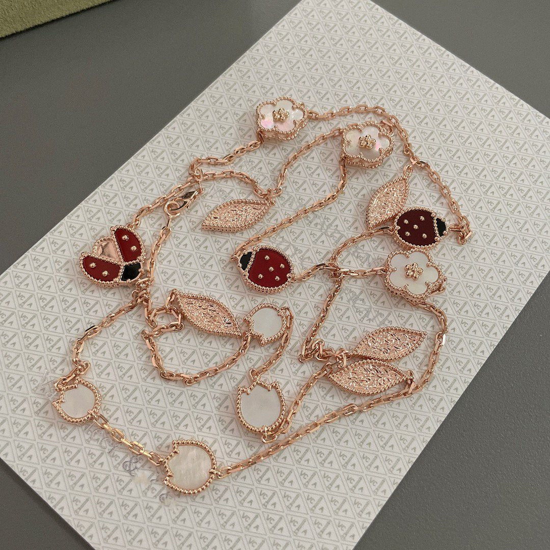 [Avelora Jewelry ]LUCKY SPRING 15 MOTIFS ROSE GOLD NECKLACE