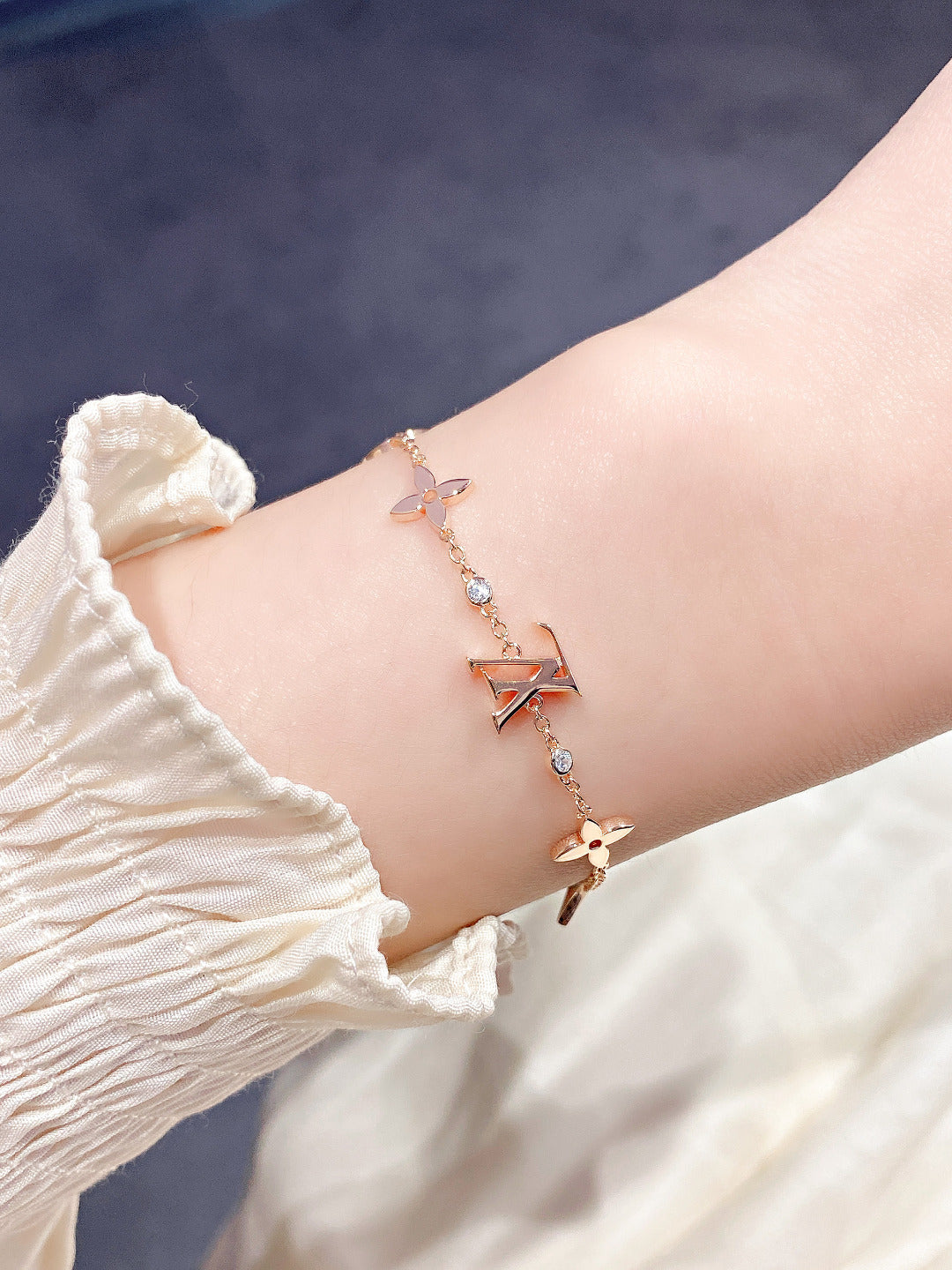 [Avelora Jewelry ]STAR AND SUN 7 MOTIFS GOLD BRACELET