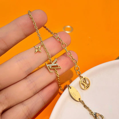 [Avelora]LOGO STAR MOTIF GOLD BRACELET