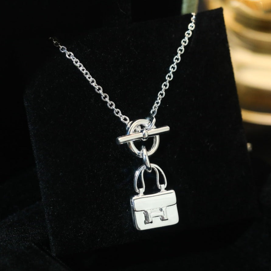 [Avelora Jewelry ]POP H PEDANT SILVER NECKLACE