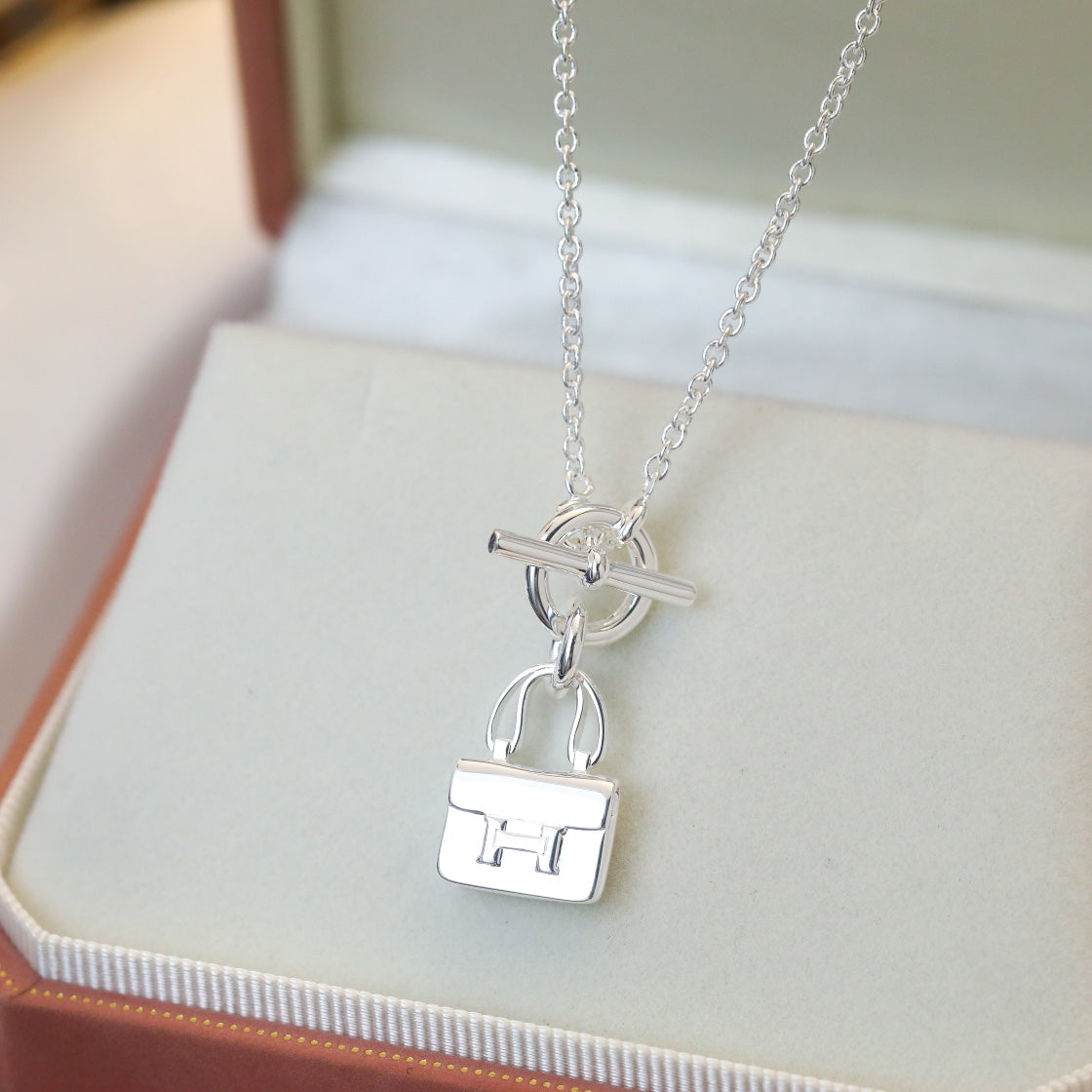 [Avelora Jewelry ]POP H PEDANT SILVER NECKLACE