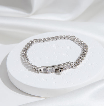 [Avelora]KELLY CHAIN SILVER DIAMOND BRACELET