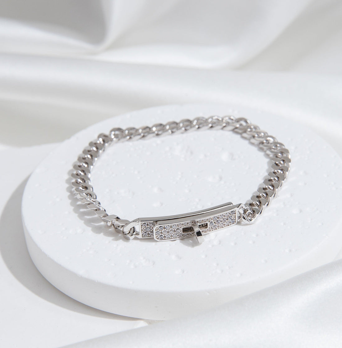 [Avelora Jewelry ]KELLY CHAIN SILVER DIAMOND BRACELET
