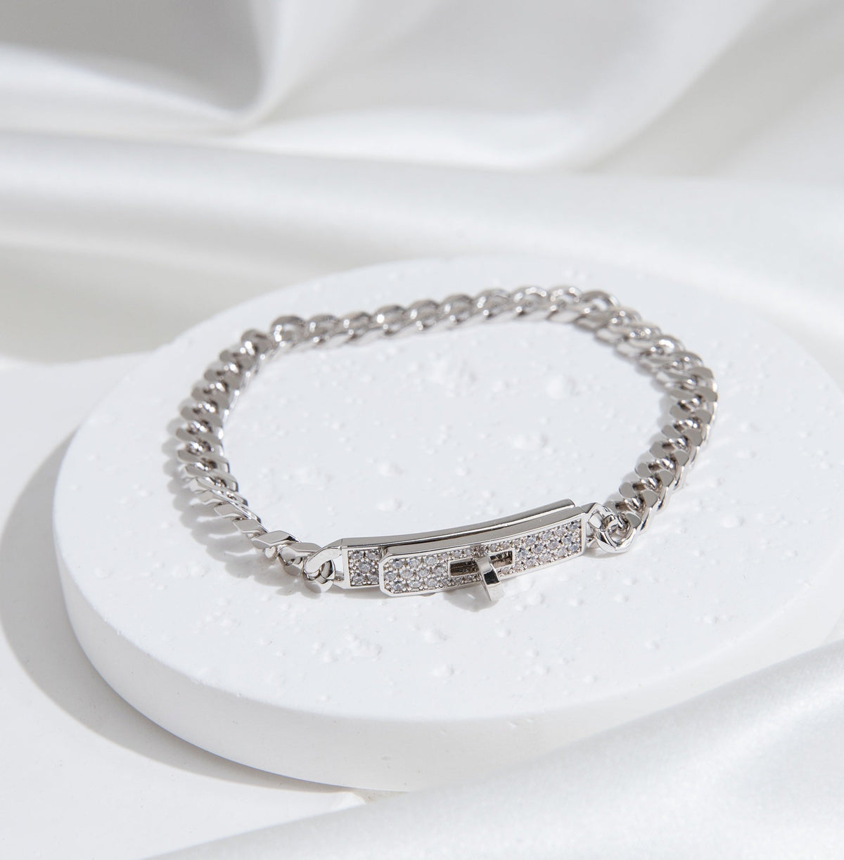 [Avelora Jewelry ]KELLY CHAIN SILVER DIAMOND BRACELET