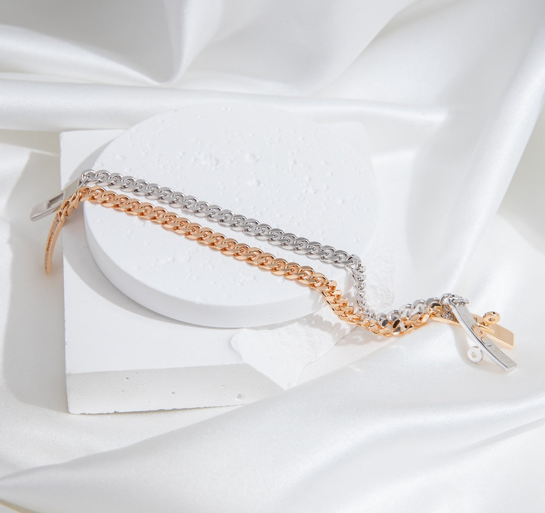 [Avelora Jewelry ]KELLY CHAIN SILVER DIAMOND BRACELET