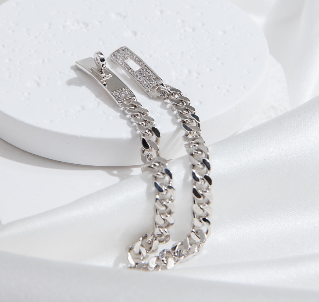 [Avelora]KELLY CHAIN SILVER DIAMOND BRACELET