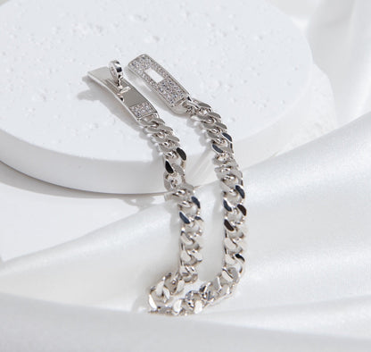 [Avelora]KELLY CHAIN SILVER DIAMOND BRACELET
