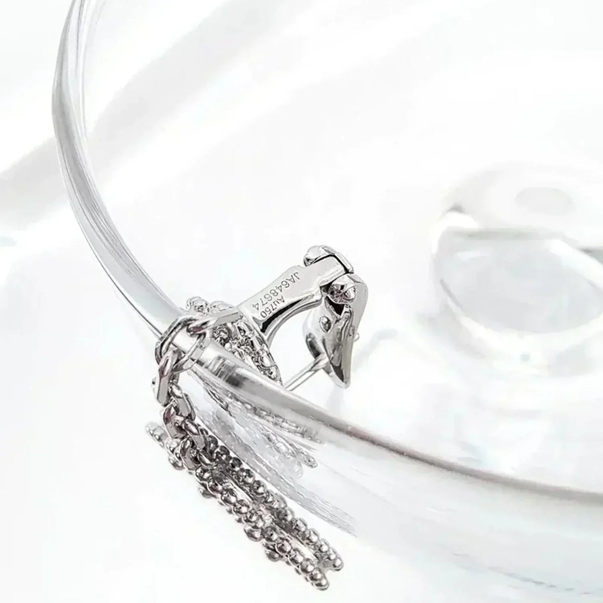 [Avelora Jewelry ]CLOVER 2 MOTIFS  DIAMOND ONYX EARRINGS SILVER