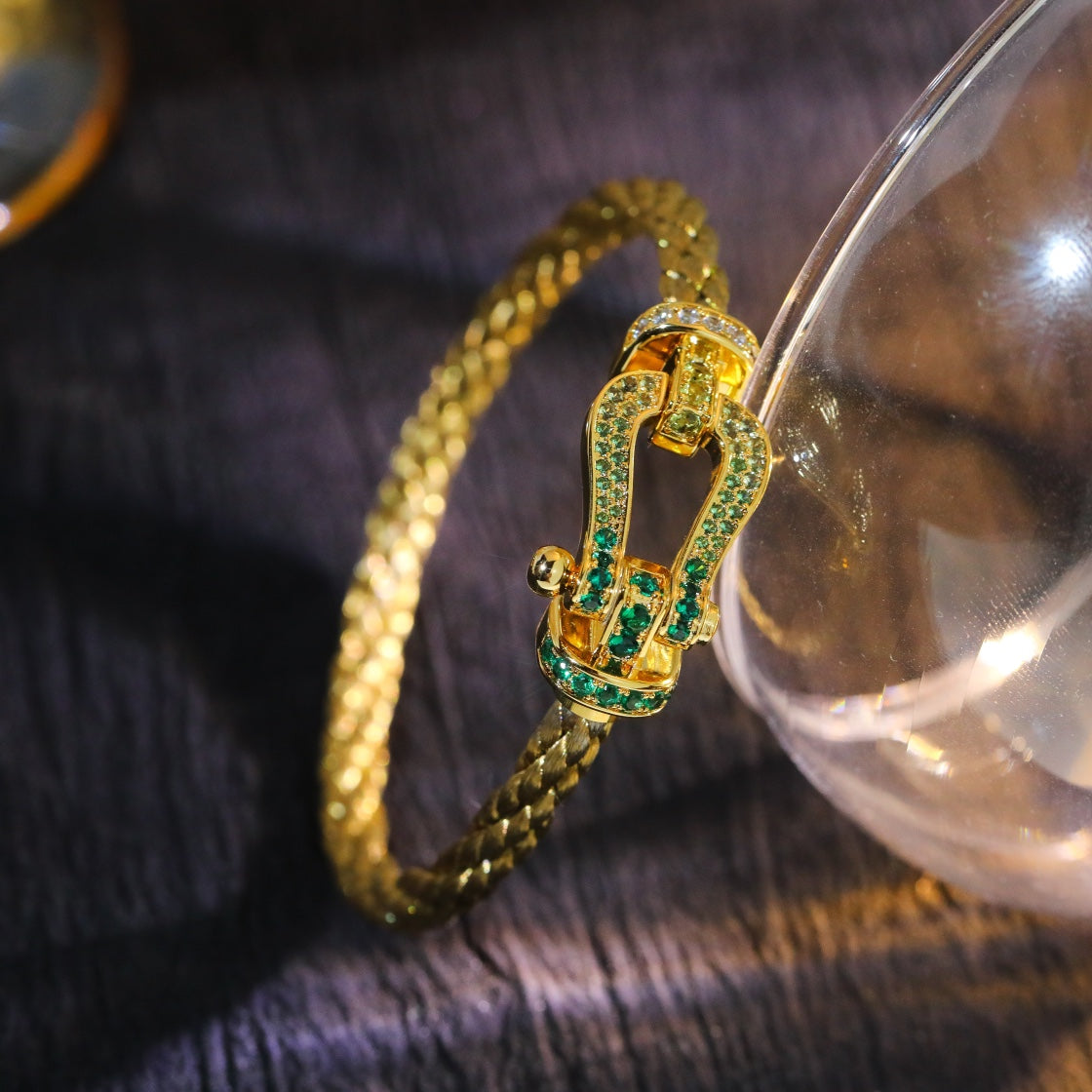 [Avelora Jewelry ]FORCE 10 GOLD GREEN DIAMOND PAVED
