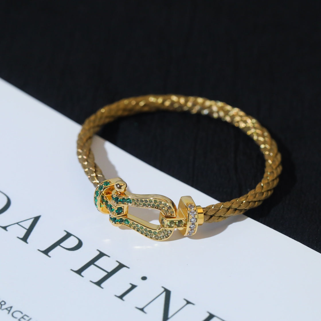 [Avelora Jewelry ]FORCE 10 GOLD GREEN DIAMOND PAVED