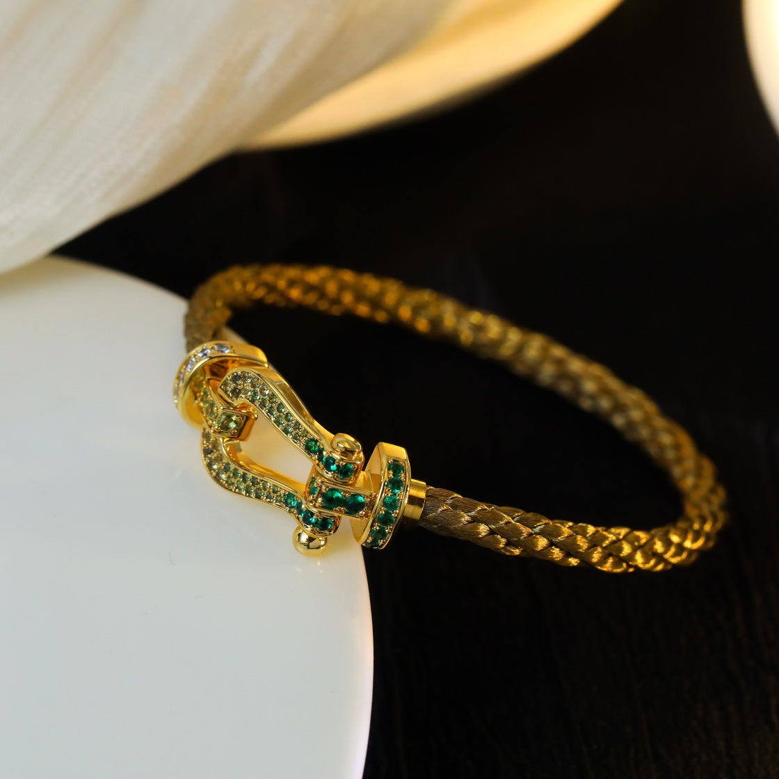 [Avelora Jewelry ]FORCE 10 GOLD GREEN DIAMOND PAVED