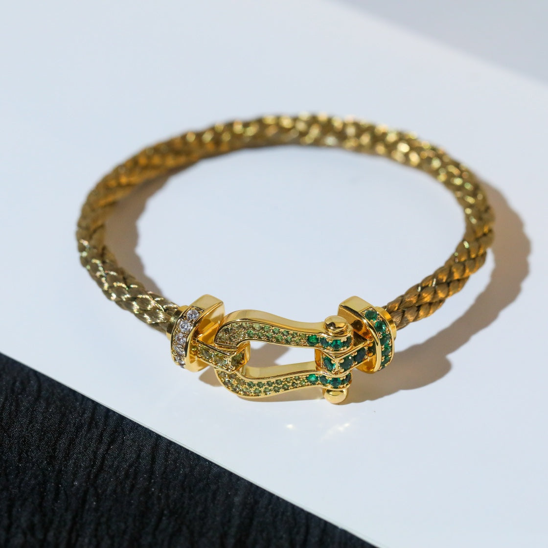 [Avelora Jewelry ]FORCE 10 GOLD GREEN DIAMOND PAVED