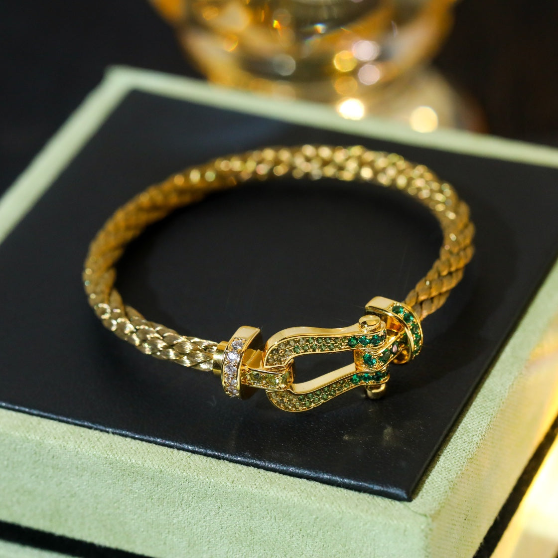 [Avelora Jewelry ]FORCE 10 GOLD GREEN DIAMOND PAVED